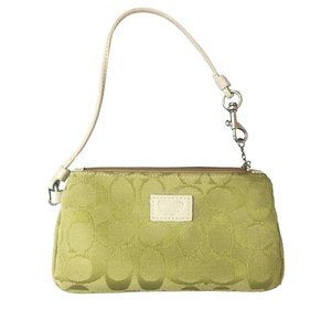 **SOLD ELSEWHERE** Coach Lime Green Wristlet with Monogram